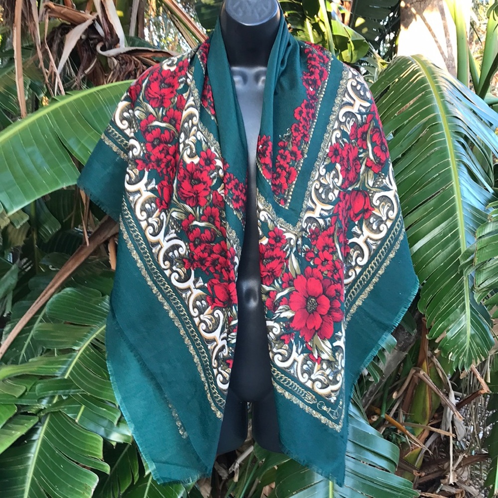 Challis floral shawl or scarf